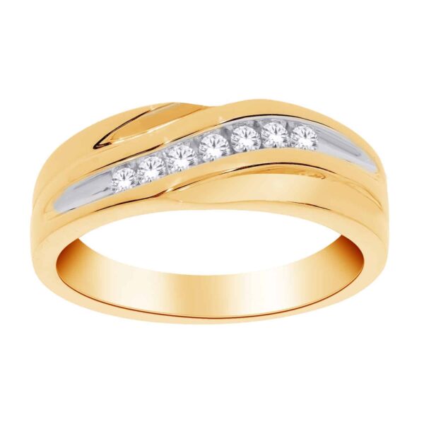 Yellow Gold Gents Diamond Band_0