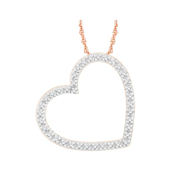 Rose Gold Diamond Heart Diamond Pendant_0