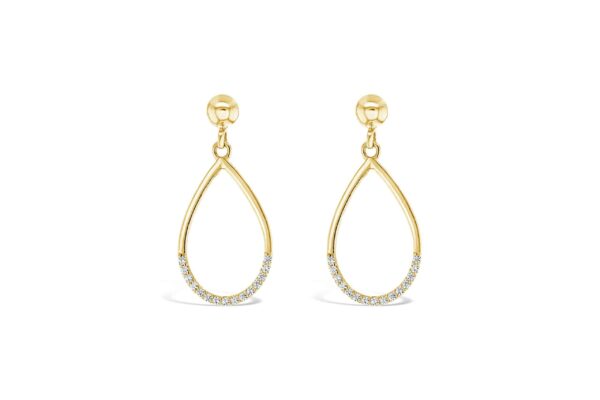 9k Yellow Gold Tear Drop Earrings_0