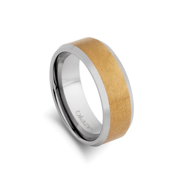 Blaze Tungsten Gold Ring with Beveled Edges R1/2_0