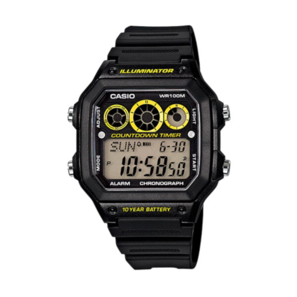 CASIO AE1300WH-1A Black Resin Digital Watch_0