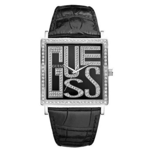 Guess Black Square Leather Watch W95056l1_0