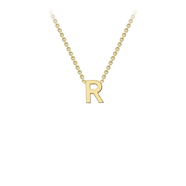 9K Yellow Gold Necklace with Initial R 38+5cm_0