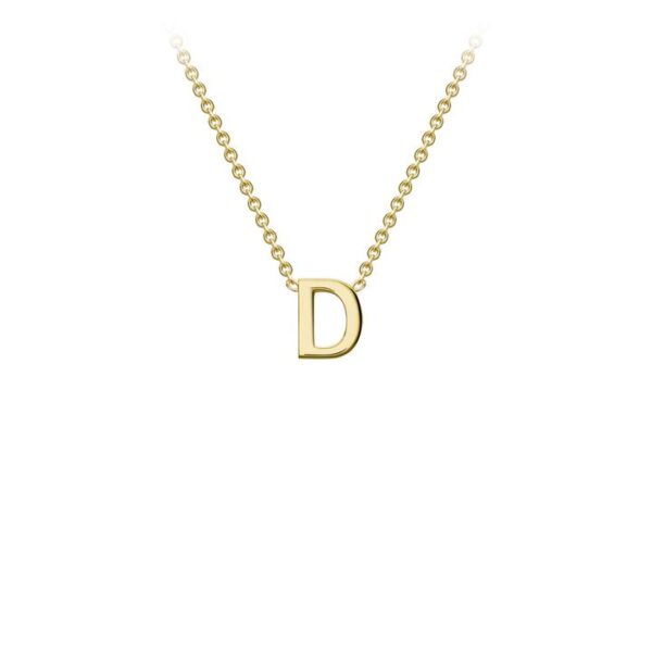 9K Yellow Gold Initial D Necklace 38+5cm_0