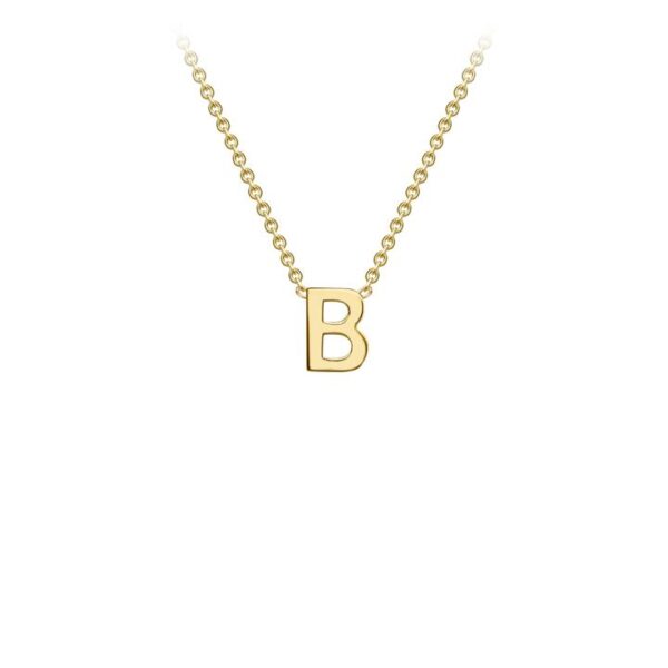 9K Yellow Gold Initail B Necklace 38+5cm_0