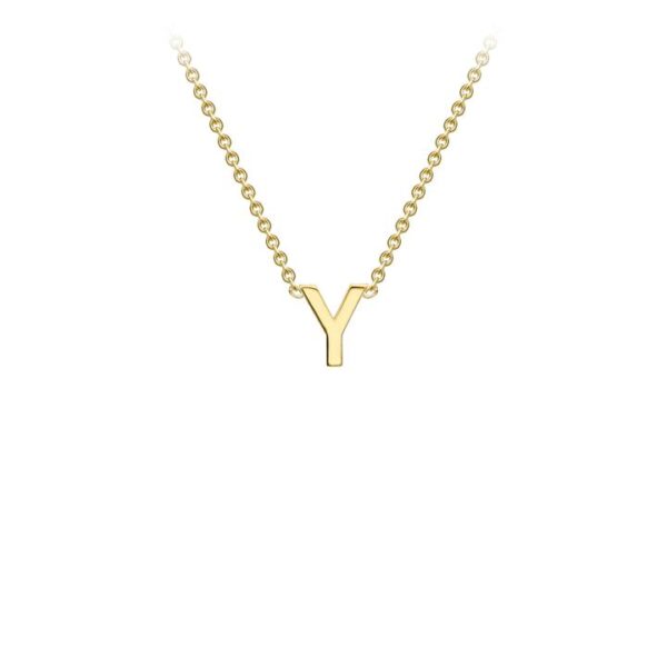 9K Yellow Gold Necklace with Initial Y 38+5cm_0