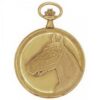 Vintage Antique 41mm Gold Plated Horse Swiss Quartz Pocket Watch- 40/61_0
