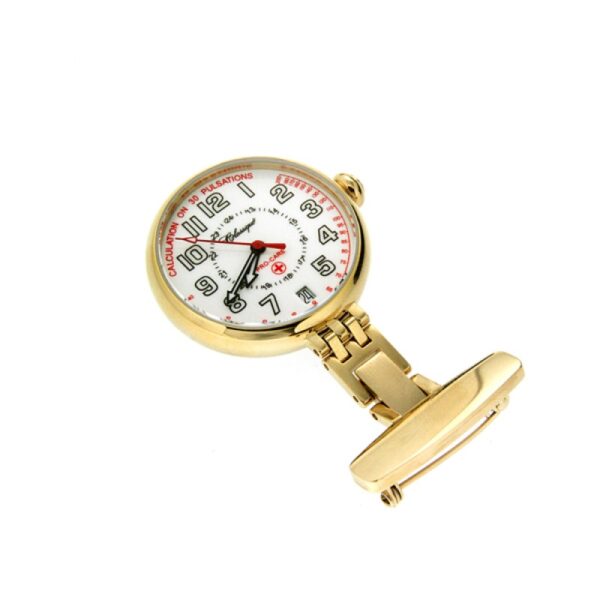 Nurses Fob 30mm Gold Plated Stainless Steel Swiss Quartz Watch- 101G_0