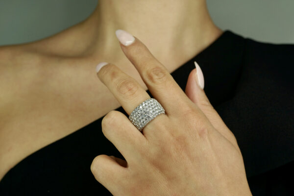 White Gold Pave Set Diamond Band_0