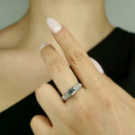 White Gold Round Brilliant Cut Pave Set Engagement Ring_0