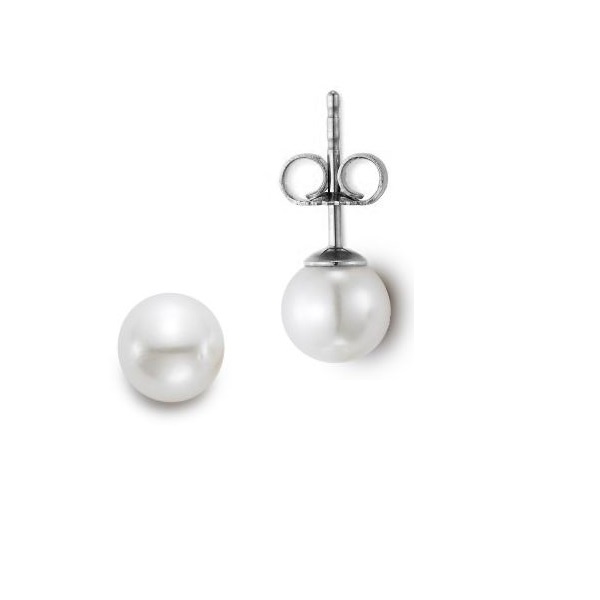 9ct White Gold Pearl Studs 5.5mm-6mm_0