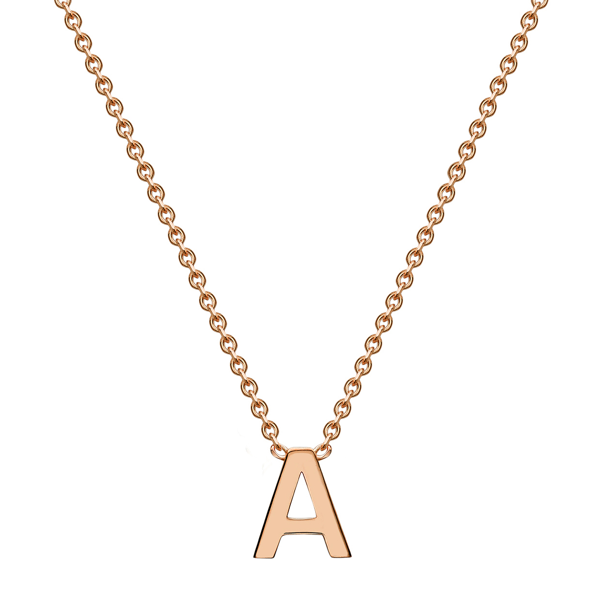 9K Rose Gold Initail A Necklace_0