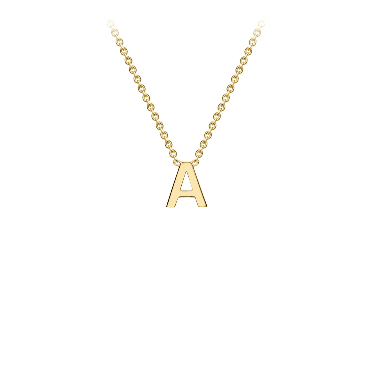 9K Yellow Gold Initail A Necklace_0