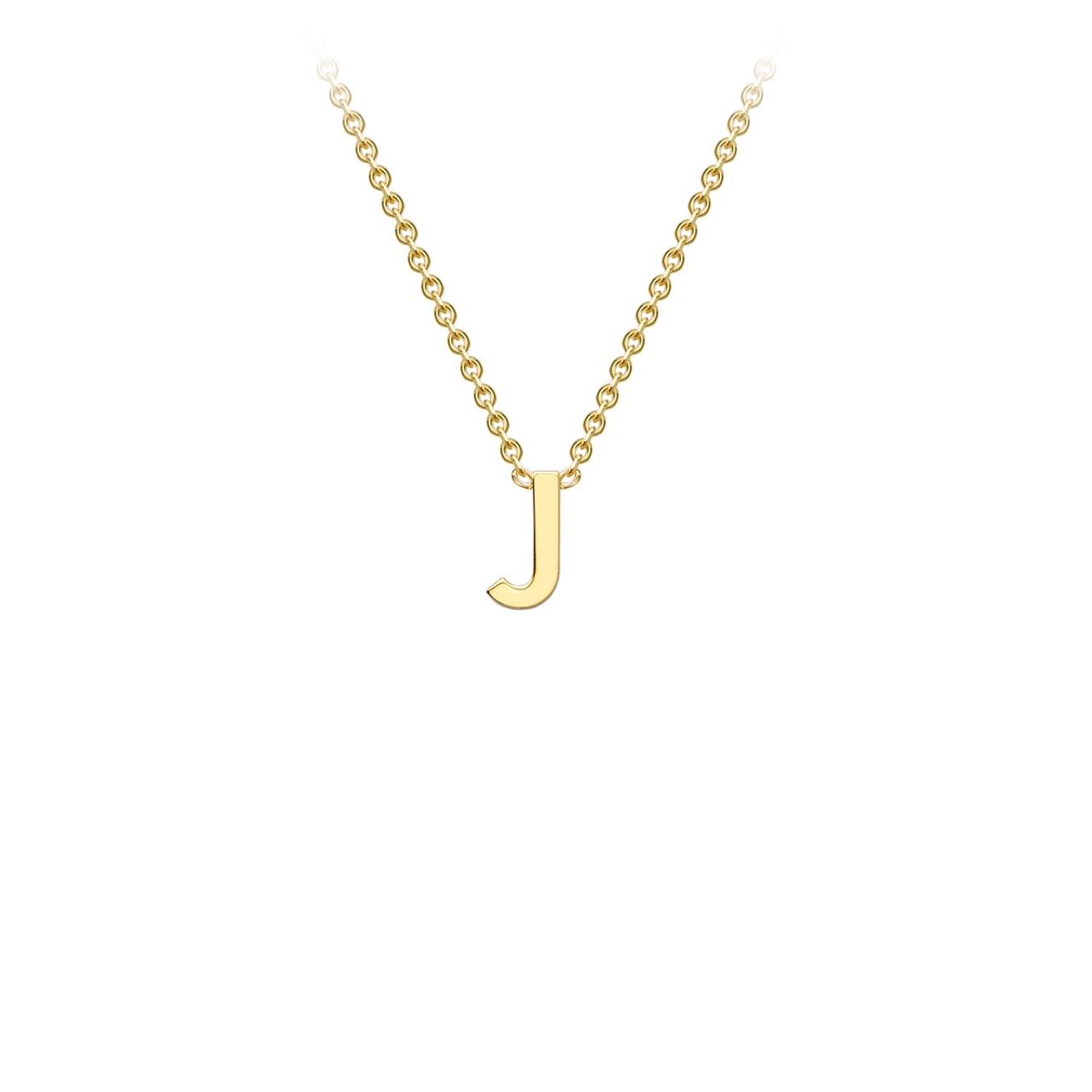 9K Yellow Gold Necklace with Initial J 38+5cm_2
