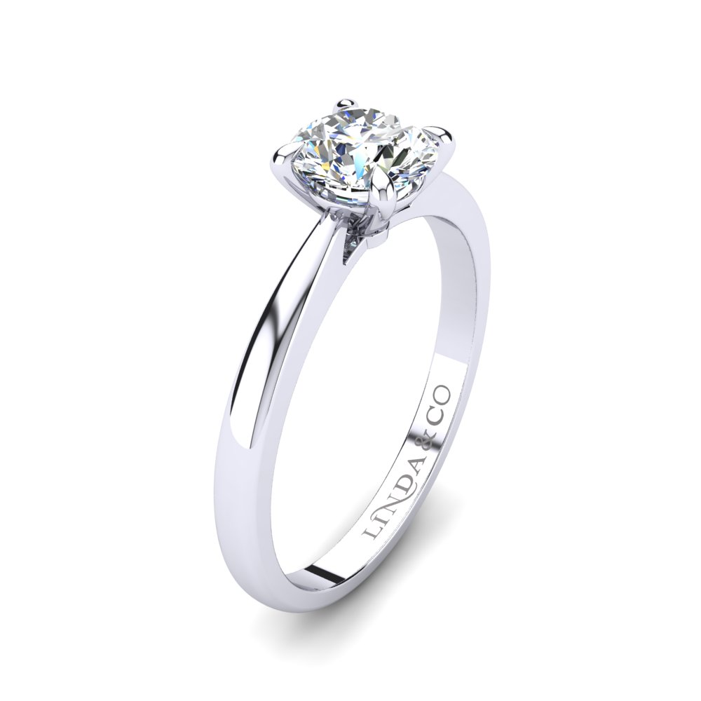 Solitaire Engagement Ring White Gold - Linda & Co