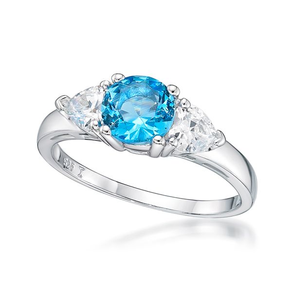 1 Carat Sky Blue Stone Pure Translucent Shine Shine Sterling Silver Ring  Gift Christmas Gift - Shop now-2021 General Rings - Pinkoi
