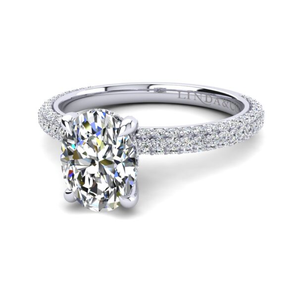 Solitaire Engagement Ring With Side Stone White Gold