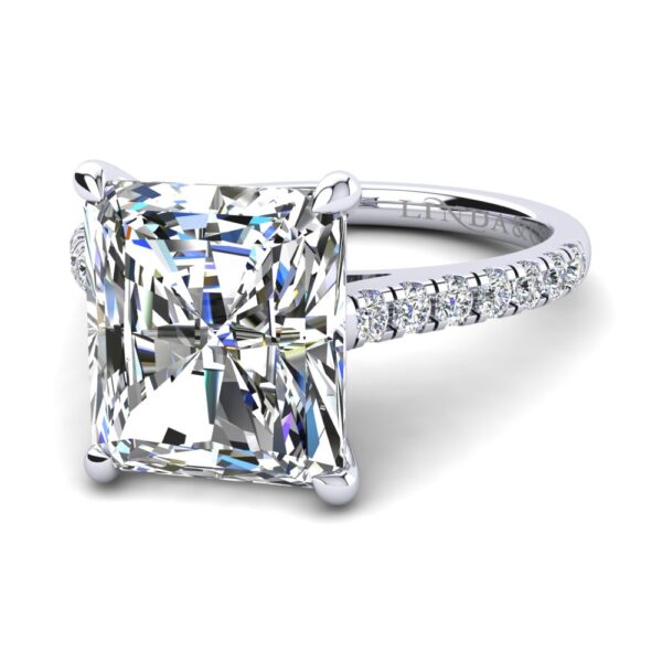 Princess Cut Diamond Engagement Ring With Side Stone White Gold