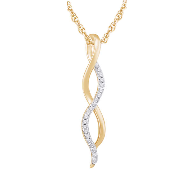 Yellow Gold Diamond Infinity Twist Pendant_0