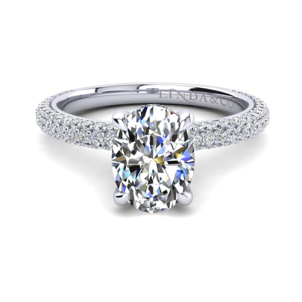 Solitaire Engagement Ring With Side Stone White Gold