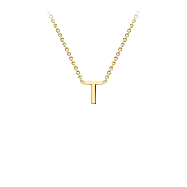 9K Yellow Gold Necklace with Initial T 38+5cm_2