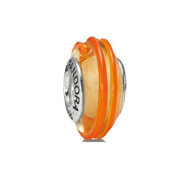 Pandora Murano Glass Bead Yellow Orange Ring_0