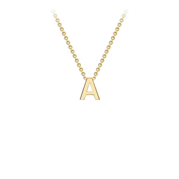 9K Yellow Gold Initial A Necklace_2