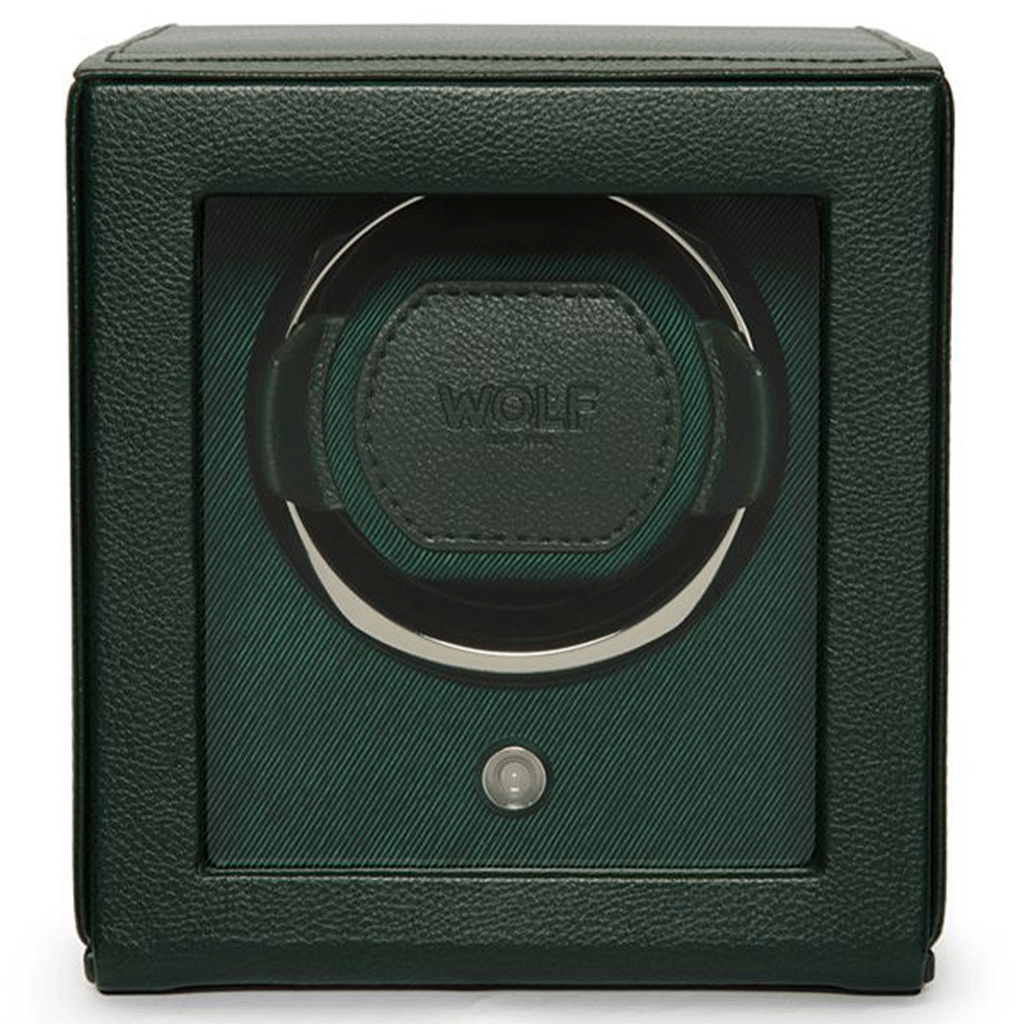 Wolf Cub Single Watch Winder With Cover Green Linda Co