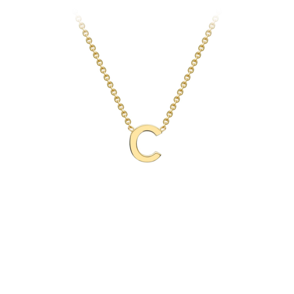 9K Yellow Gold Initial C Necklace_4