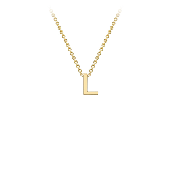 9K Yellow Gold Necklace with Initial L 38+5cm_2