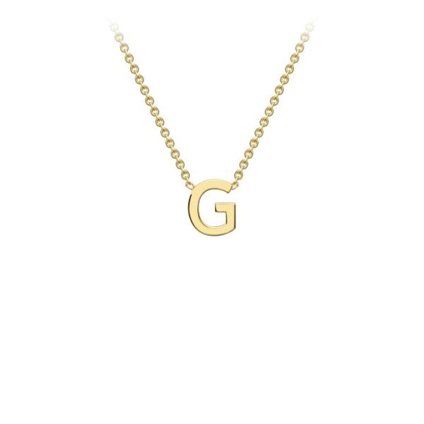 9K Yellow Gold Initial G Necklace 38+5cm_0