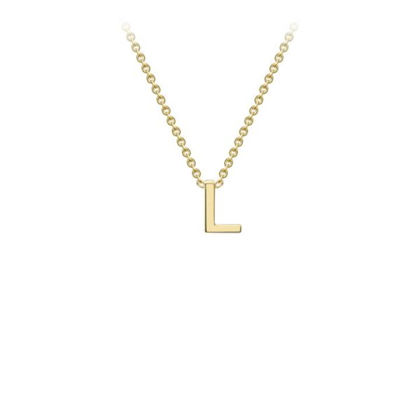 9K Yellow Gold Necklace with Initial L 38+5cm_0