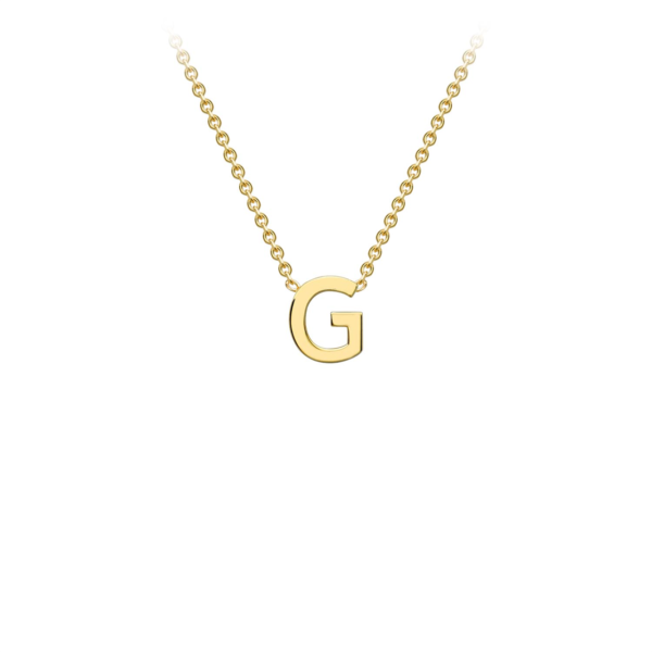 9K Yellow Gold Initial G Necklace 38+5cm_2