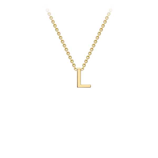 9K Yellow Gold Necklace with Initial L 38+5cm_6