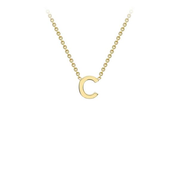 9K Yellow Gold Initial C Necklace_0