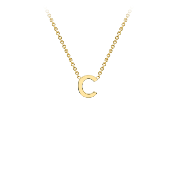 9K Yellow Gold Initial C Necklace_5