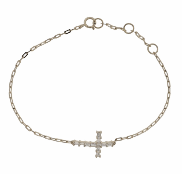Linda & CO 18ct white gold Cross + Chain Bracelet_0