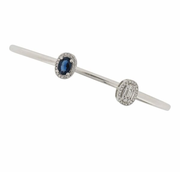 18Ct White Gold Toi Et Moi Cuff Bangle._1