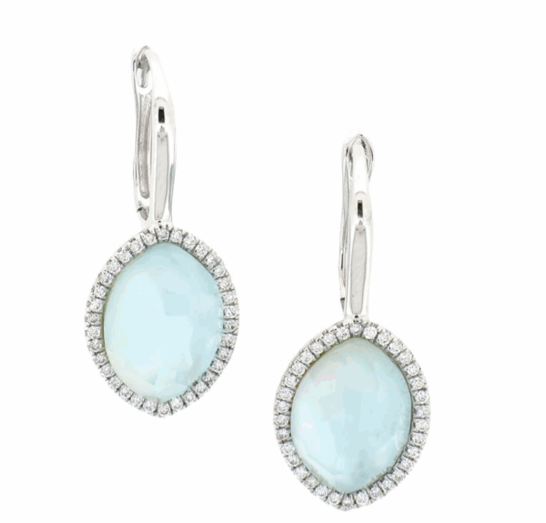 Linda & Co 18Ct White Gold Decadent Shepherd Hook Earrings Set With Sky Bluetopaz Mother Of Pearl Double_0