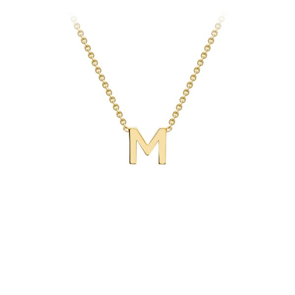 9K Yellow Gold Necklace with Initial M 38+5cm_0