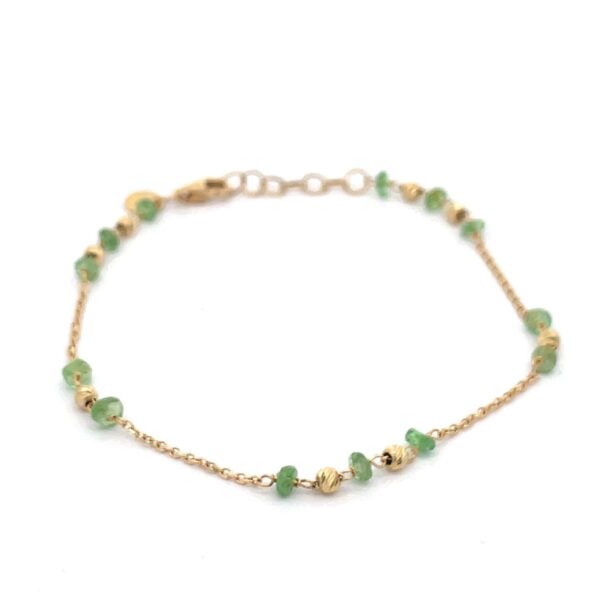 Yellow Gold Natural Emerald Gemstone Bracelet_0