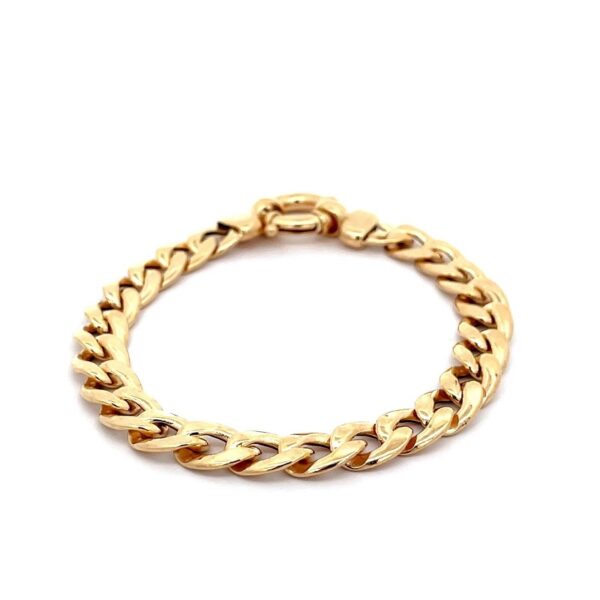 Yellow Gold 8mm Flat Rounded Curb Bracelet_0
