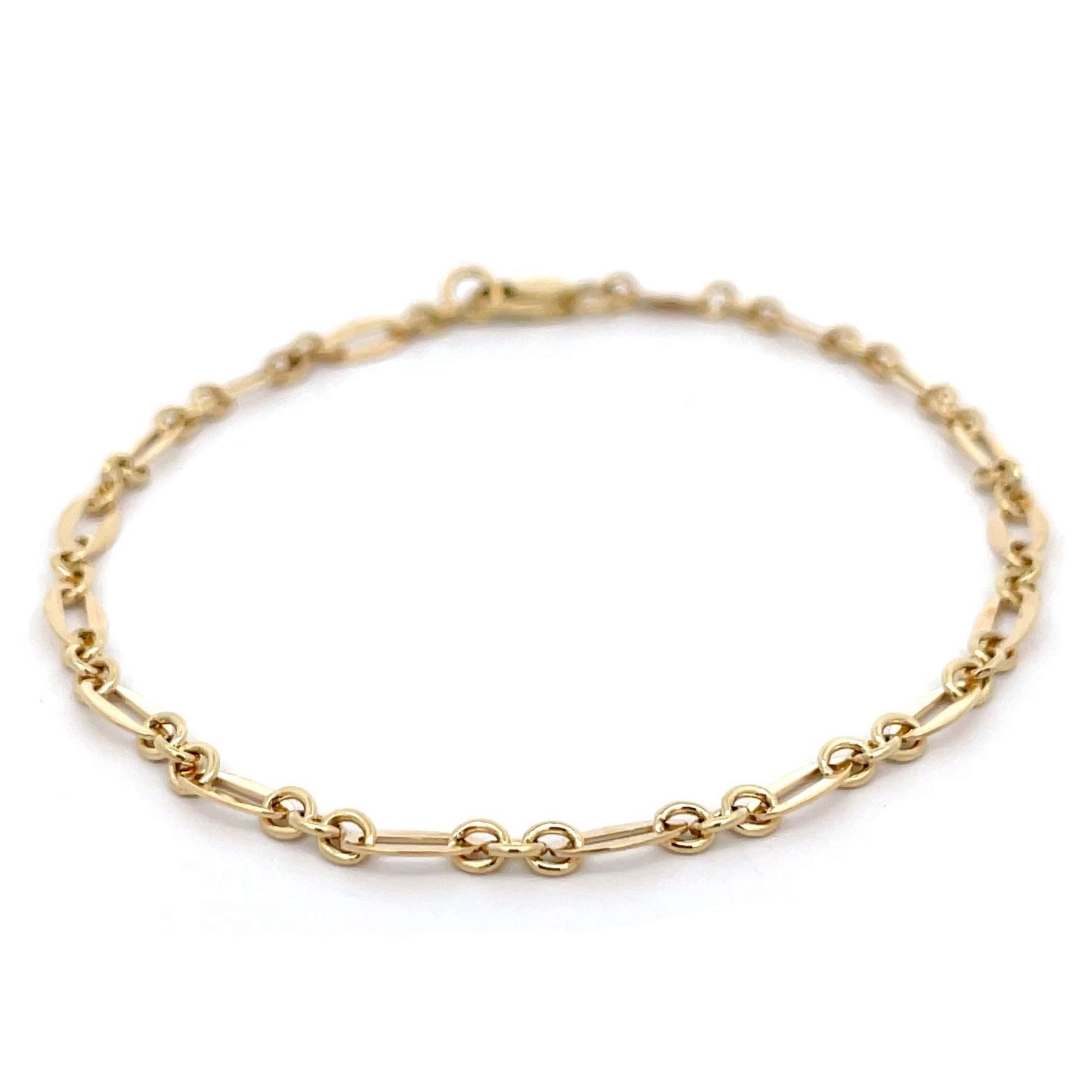 Yellow Gold Oval Open Link Bracelet