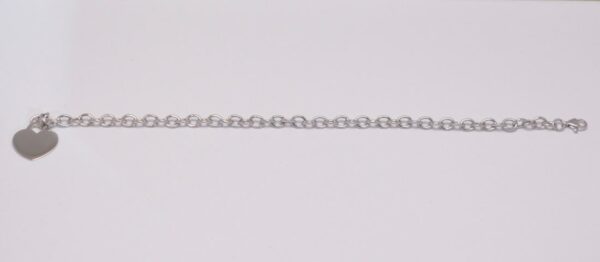 White Gold Bracelet with Engravable Heart_0