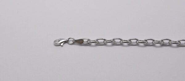 White Gold Oval Trace Link Bracelet_0