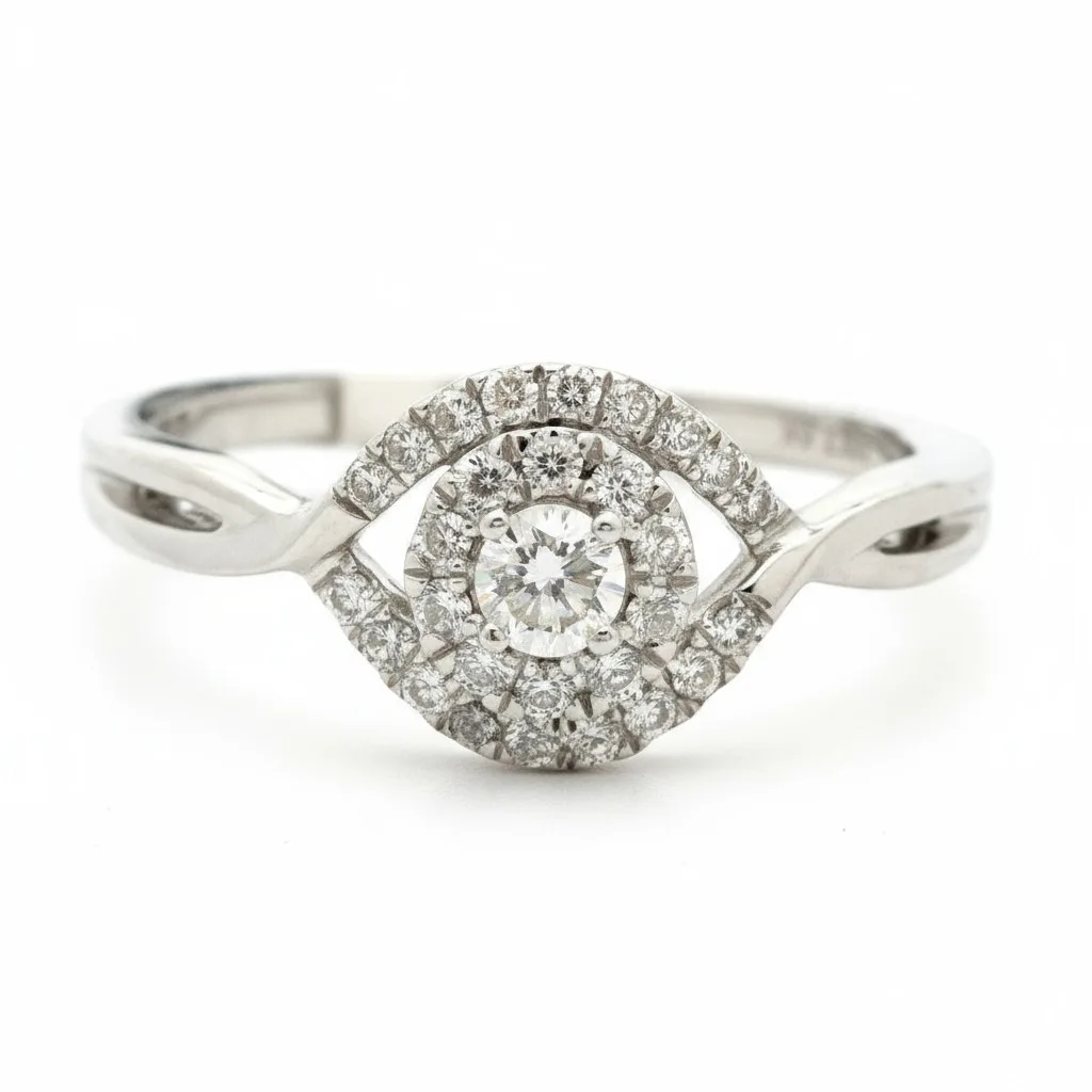 14k Elegant White Gold Diamond Promise Ring_1