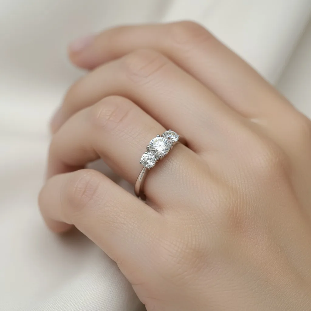 18k White Gold Trilogy Diamond Ring_1