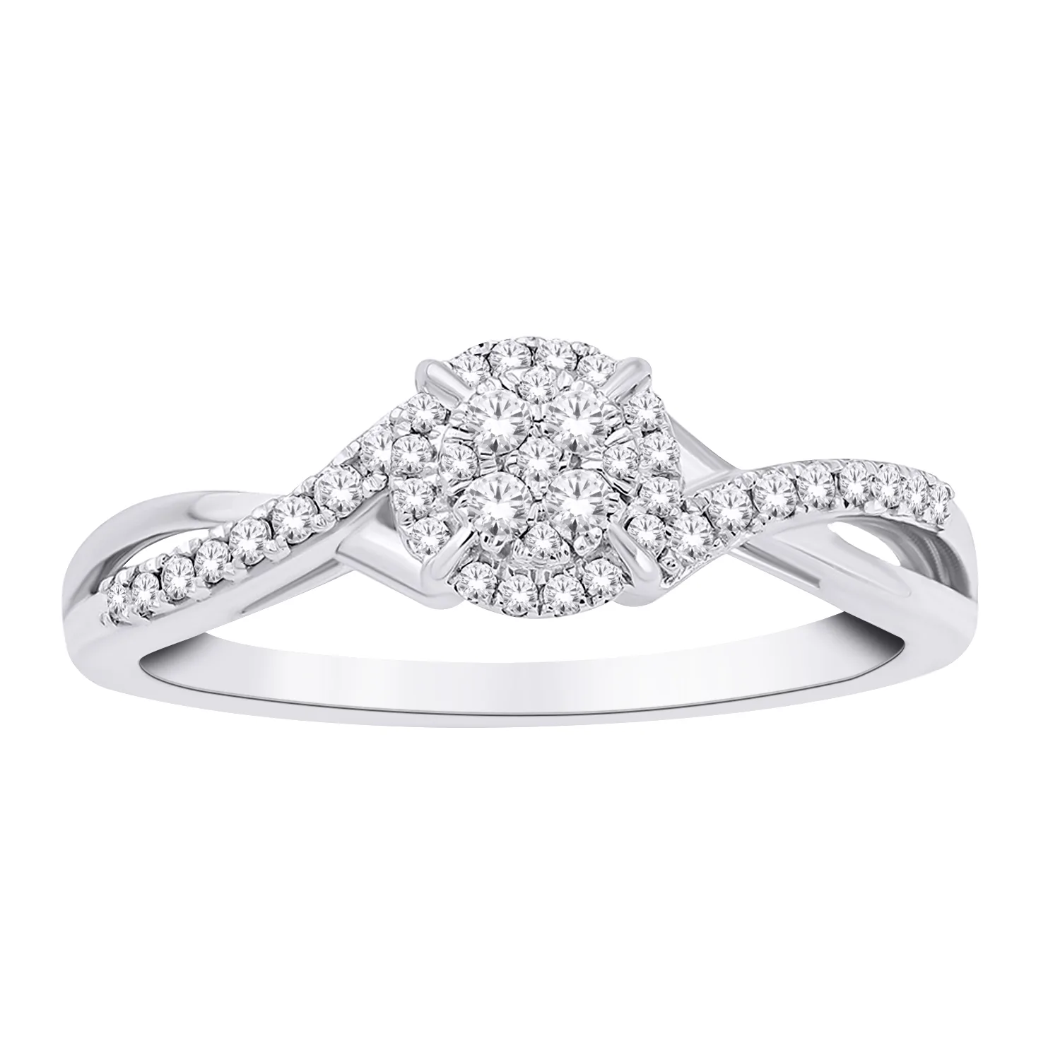 14K 0.25CT DIAMOND FASHION RING WG 2.43G M.5