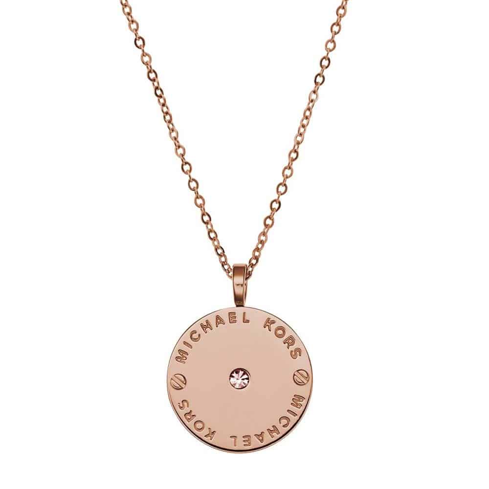 michael kors silver circle necklace