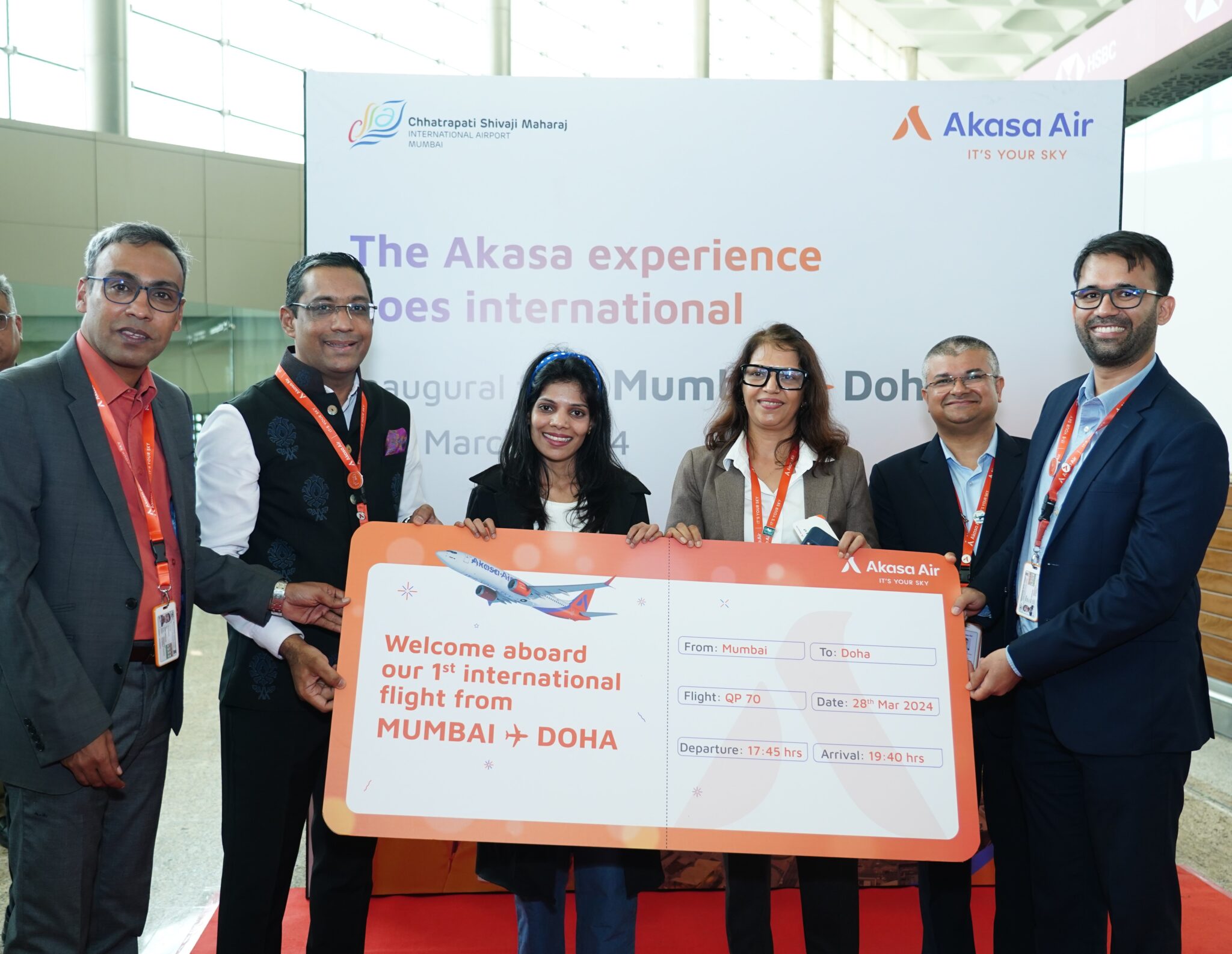 akasa air s inaugural flight takes off from mumbai to doha